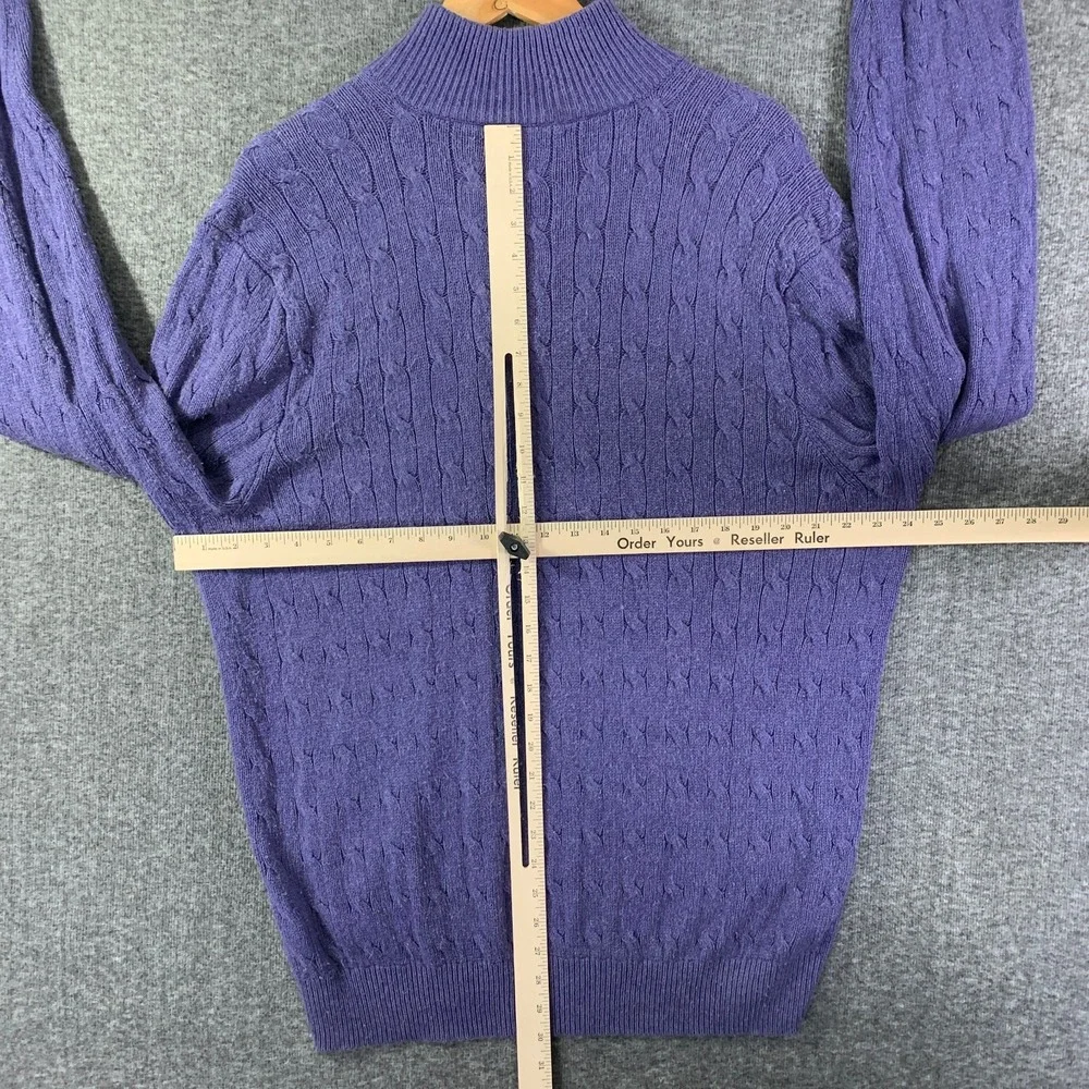 Polo Ralph Lauren Knit Sweater Men 2XL Silk Purple Pullover Tussah 1/4 Zip